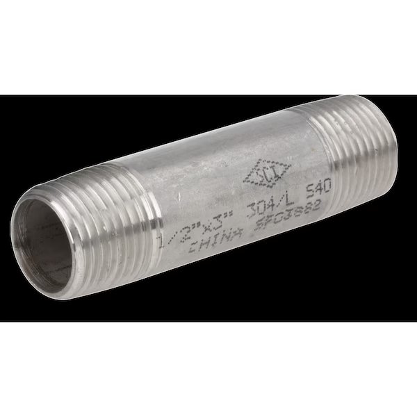Seamless Nipple, S80,304/L, 1/8X4-1/2, SMITH-COOPER, Mfr# 4321004270